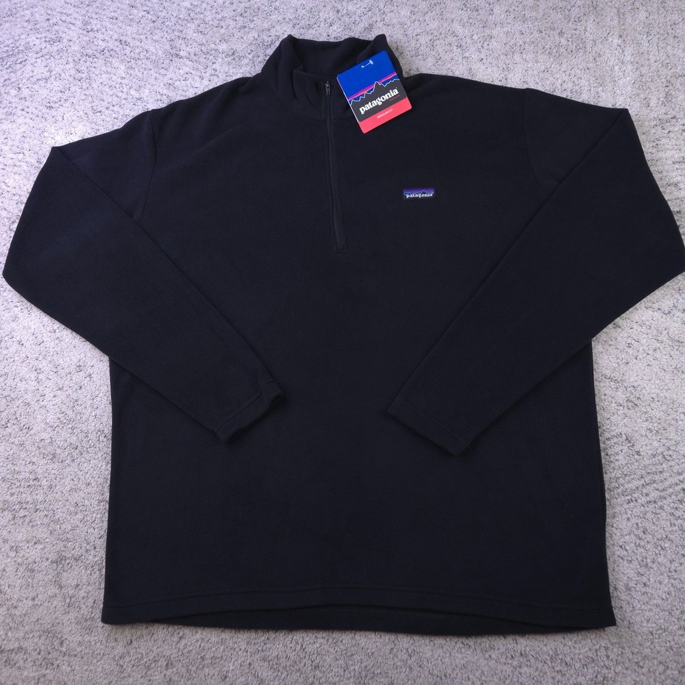 Patagonia Synchilla Fleece Pullover Mens XXL Quarter Zip Black 26267 NWT